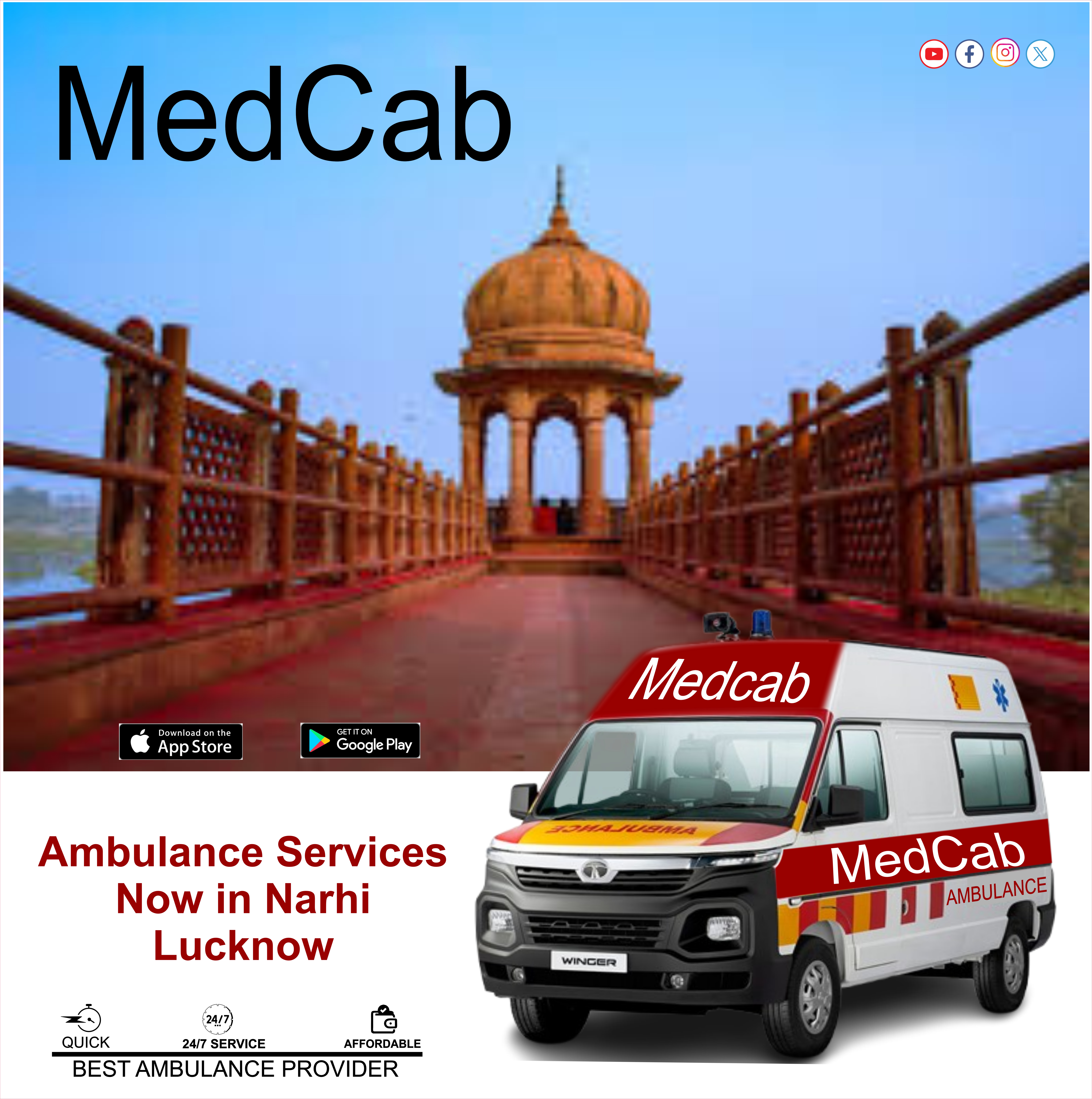 Urgent Ambulance Service in Narhi, Lucknow