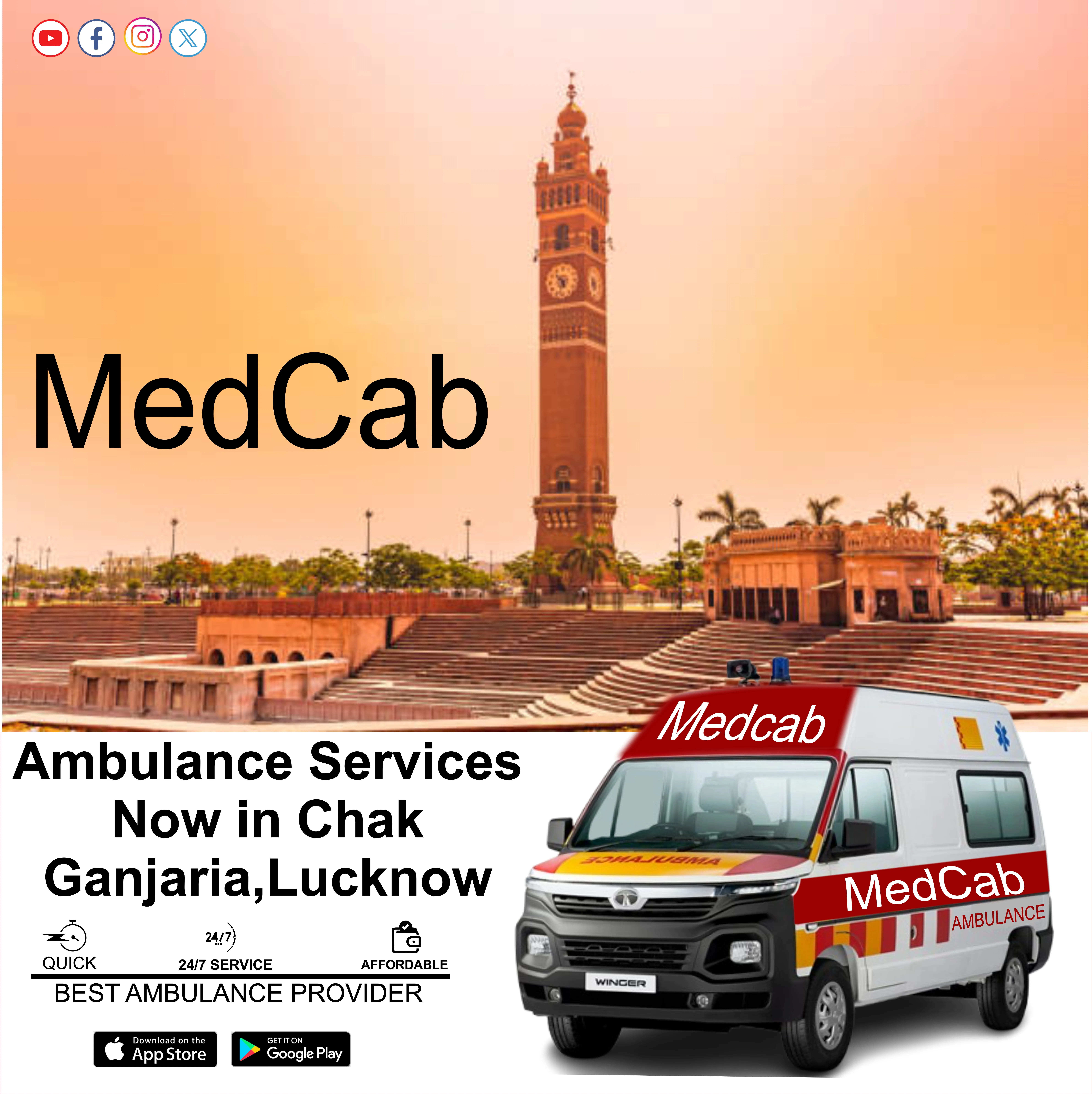 Best Ambulance Service Number in Chak Ganjaria, Lucknow