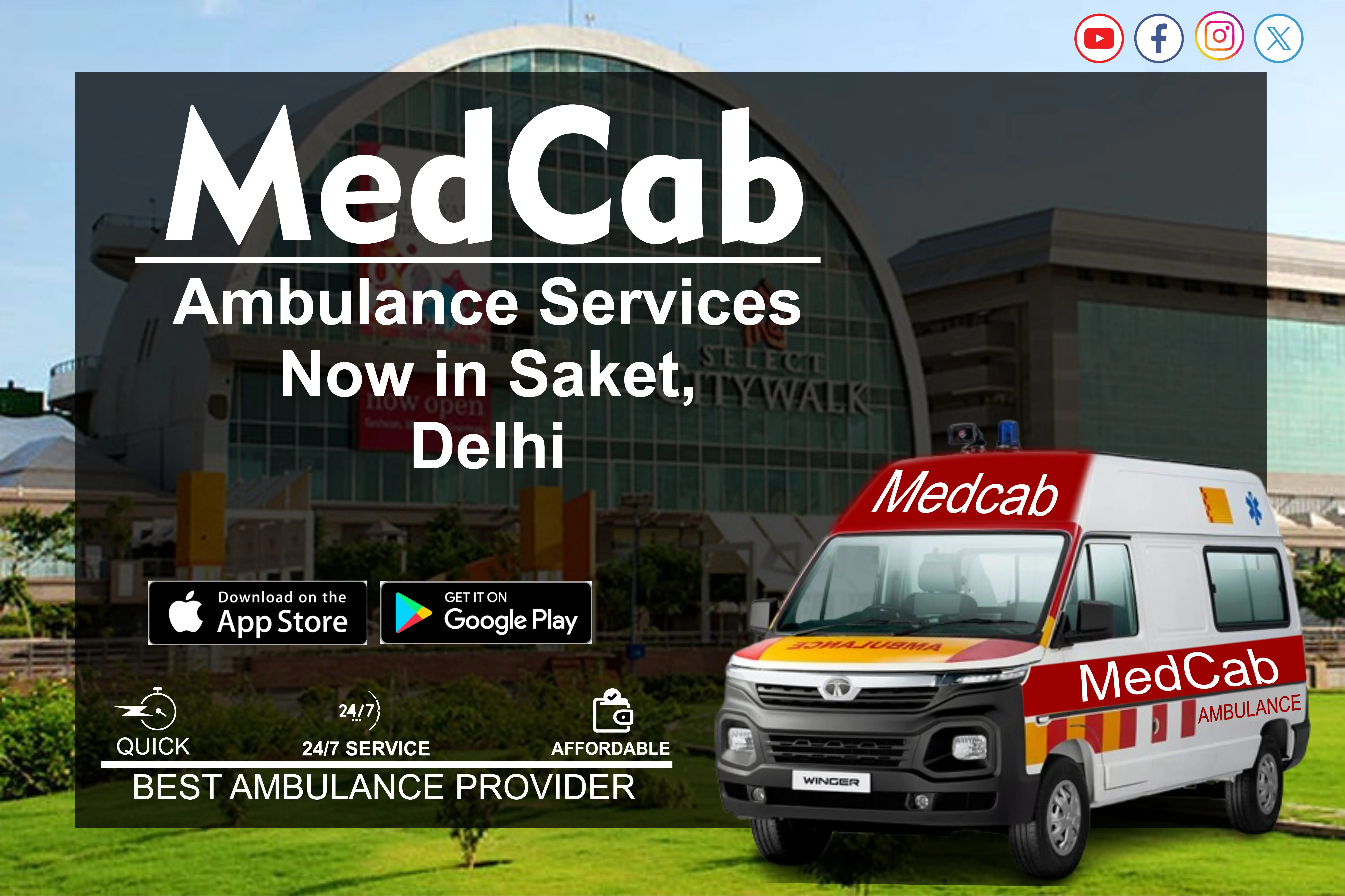 Ambulance Service in Saket, Delhi