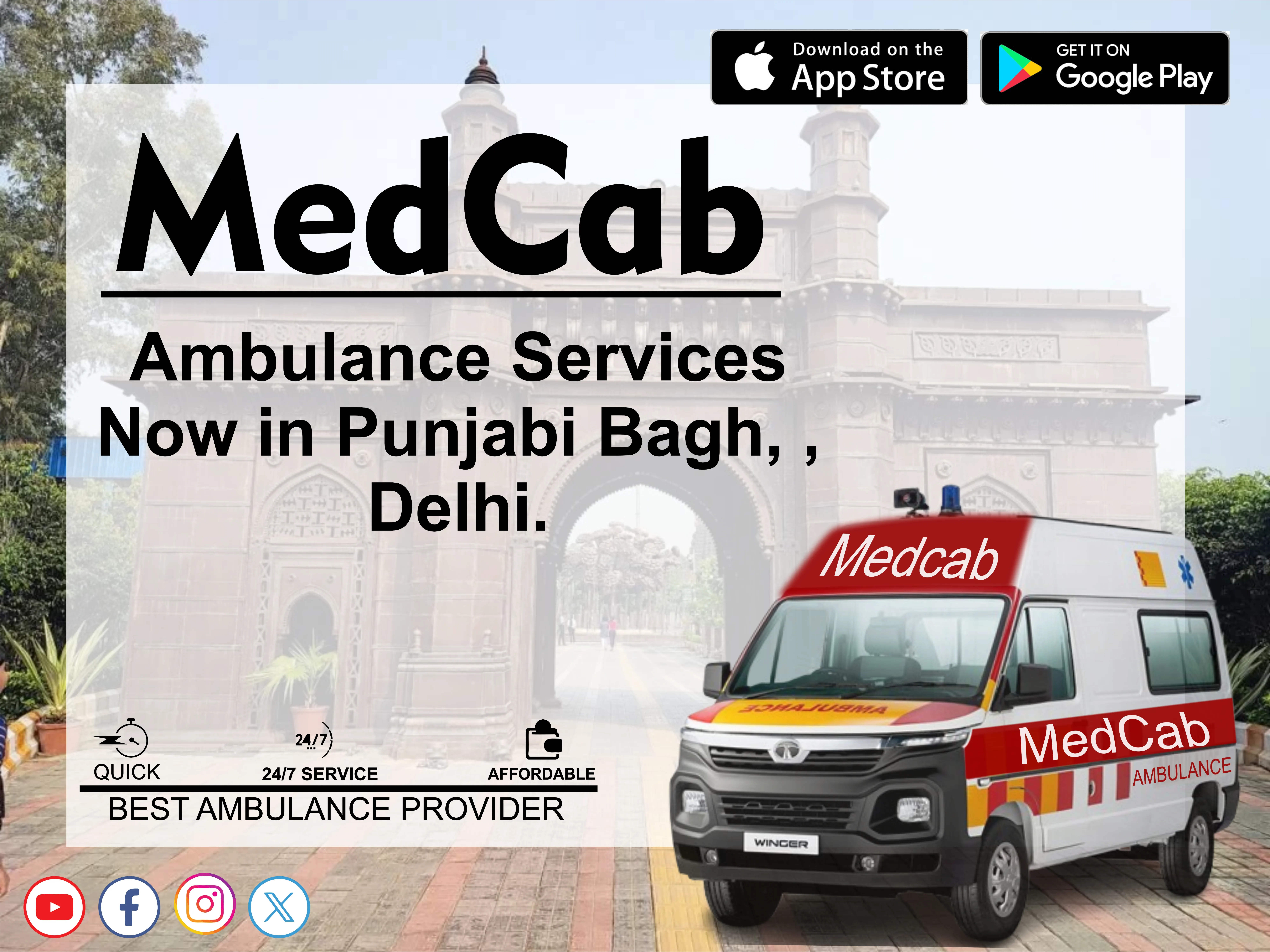 Ambulance Service in Punjabi Bagh, Delhi