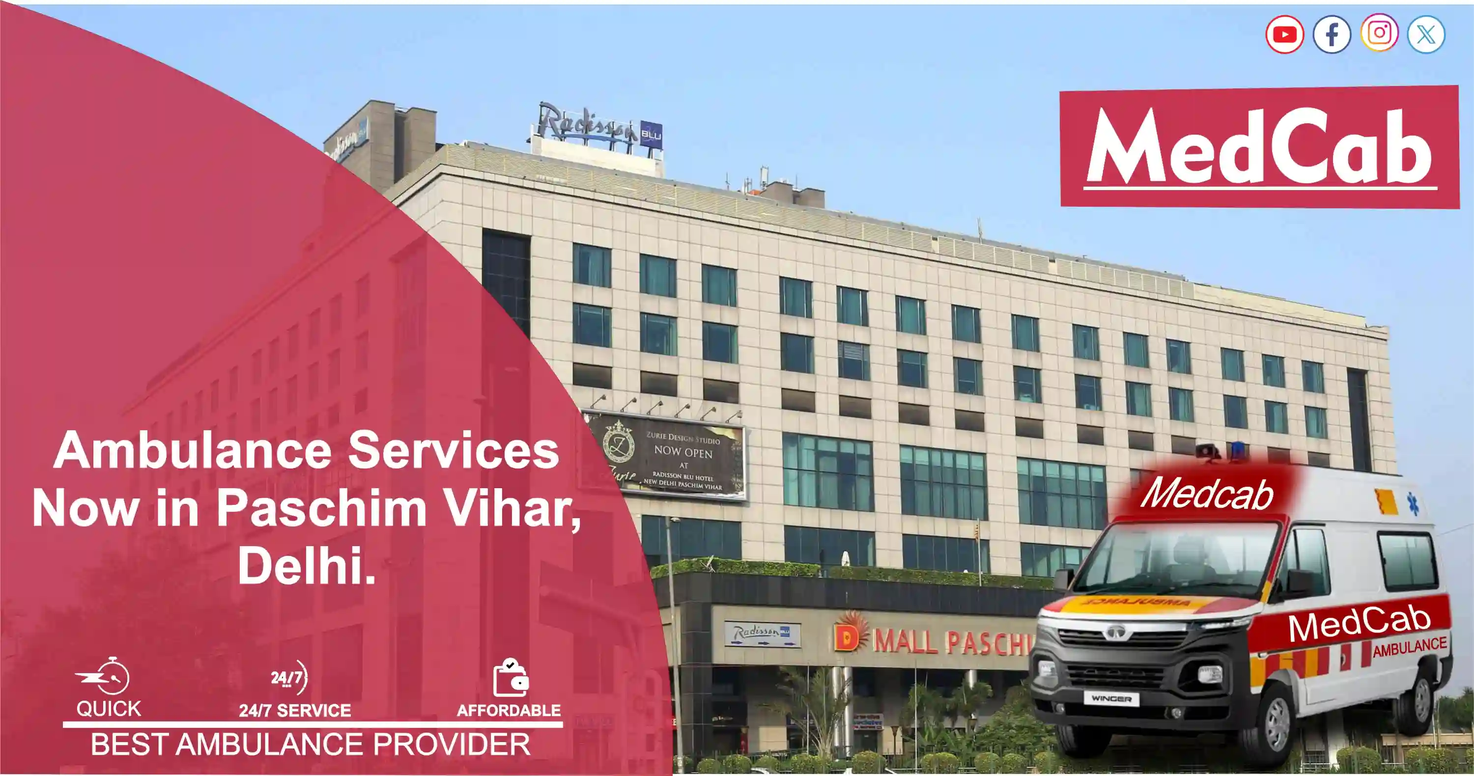 Ambulance Service in Paschim Vihar