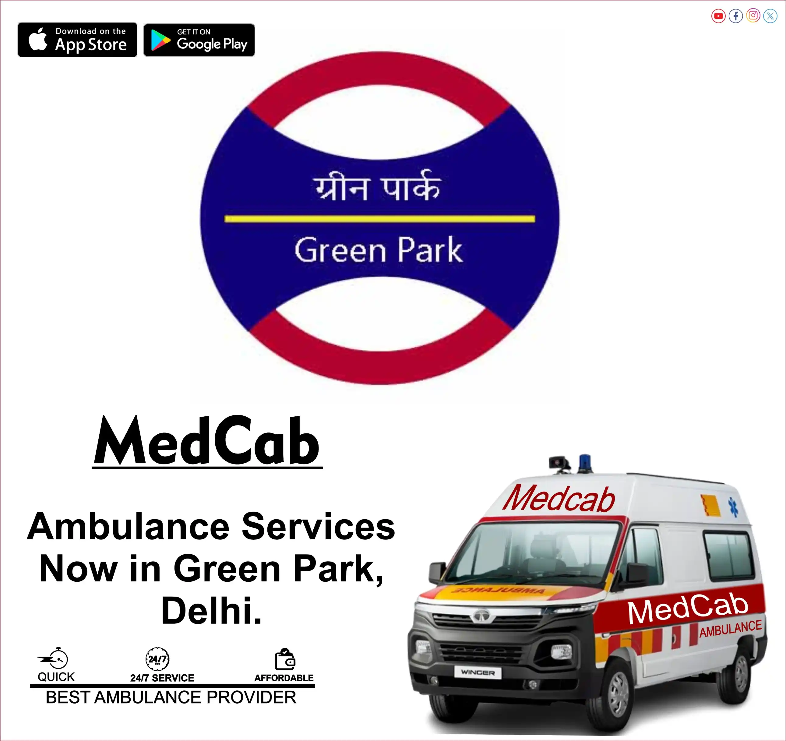 Ambulance Service in Green Park, Delhi