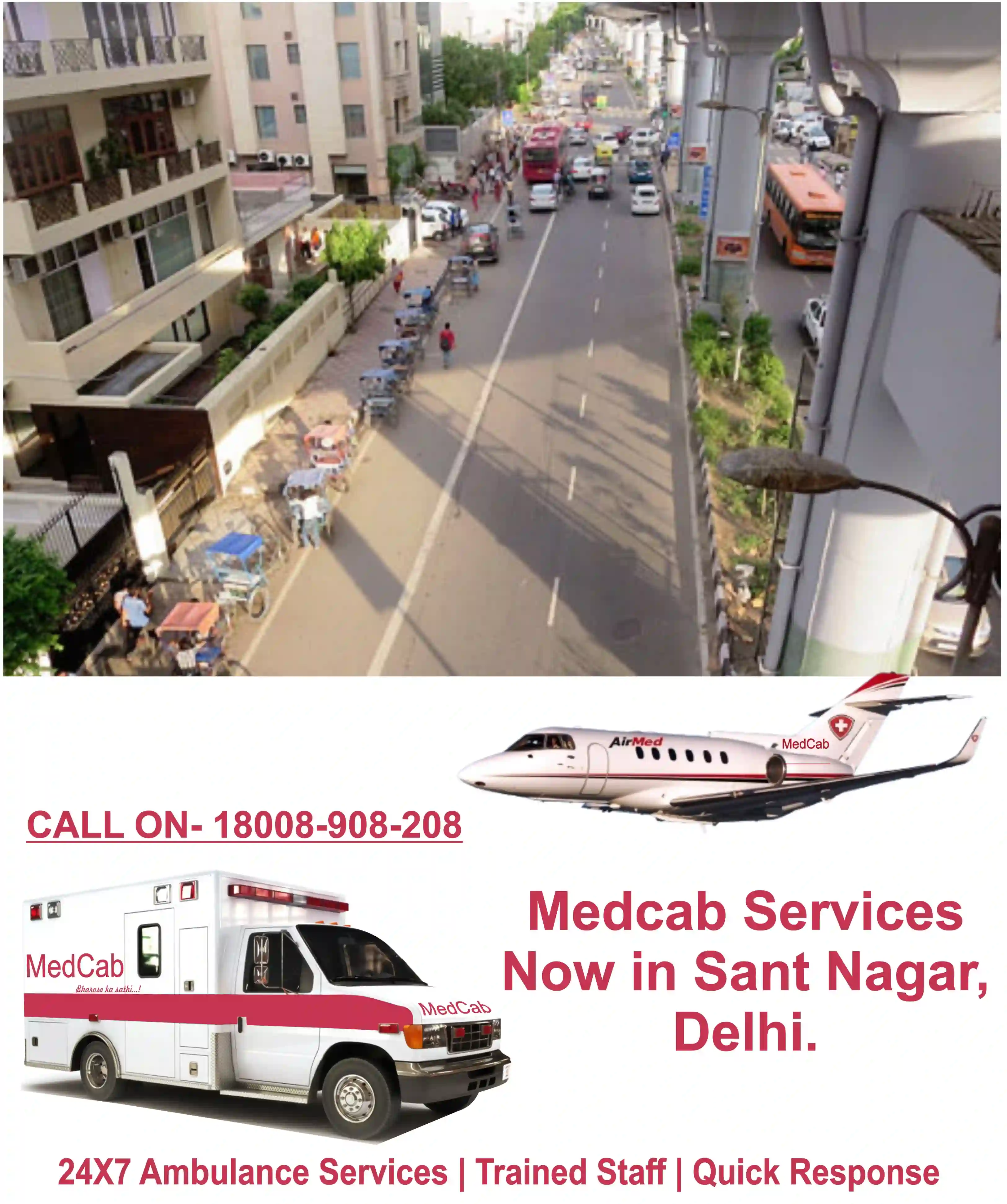 Top 24 hours Ambulance Service in Sant Nagar