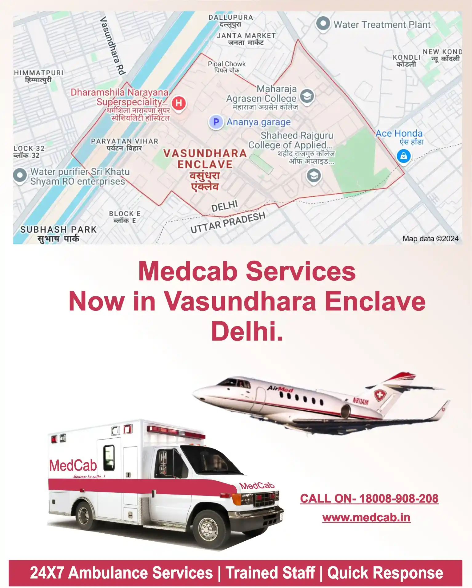 Ambulance Service in Vasundhara Enclave, Delhi
