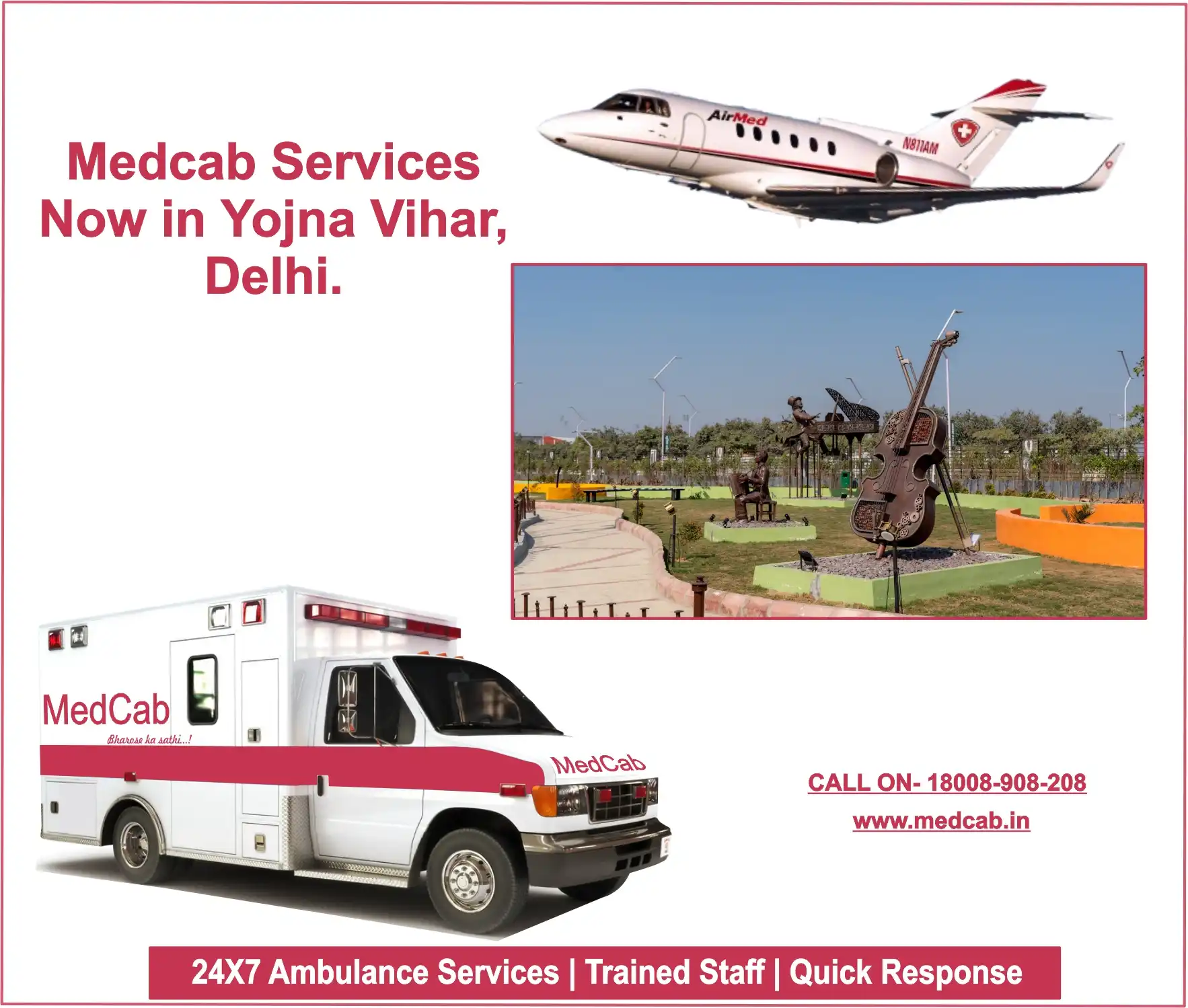 Urgent Ambulance in Yojna Vihar, Delhi