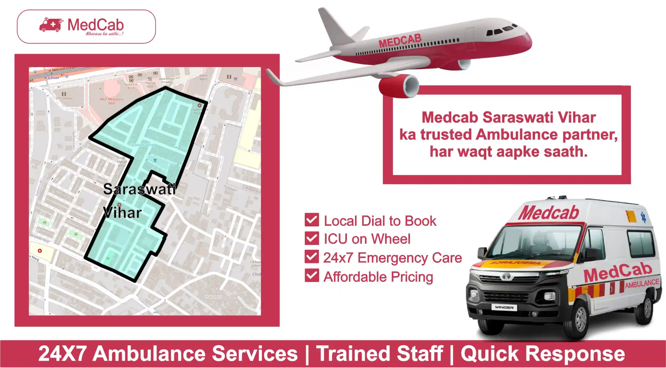 Ambulance Service in Saraswati Vihar, Delhi