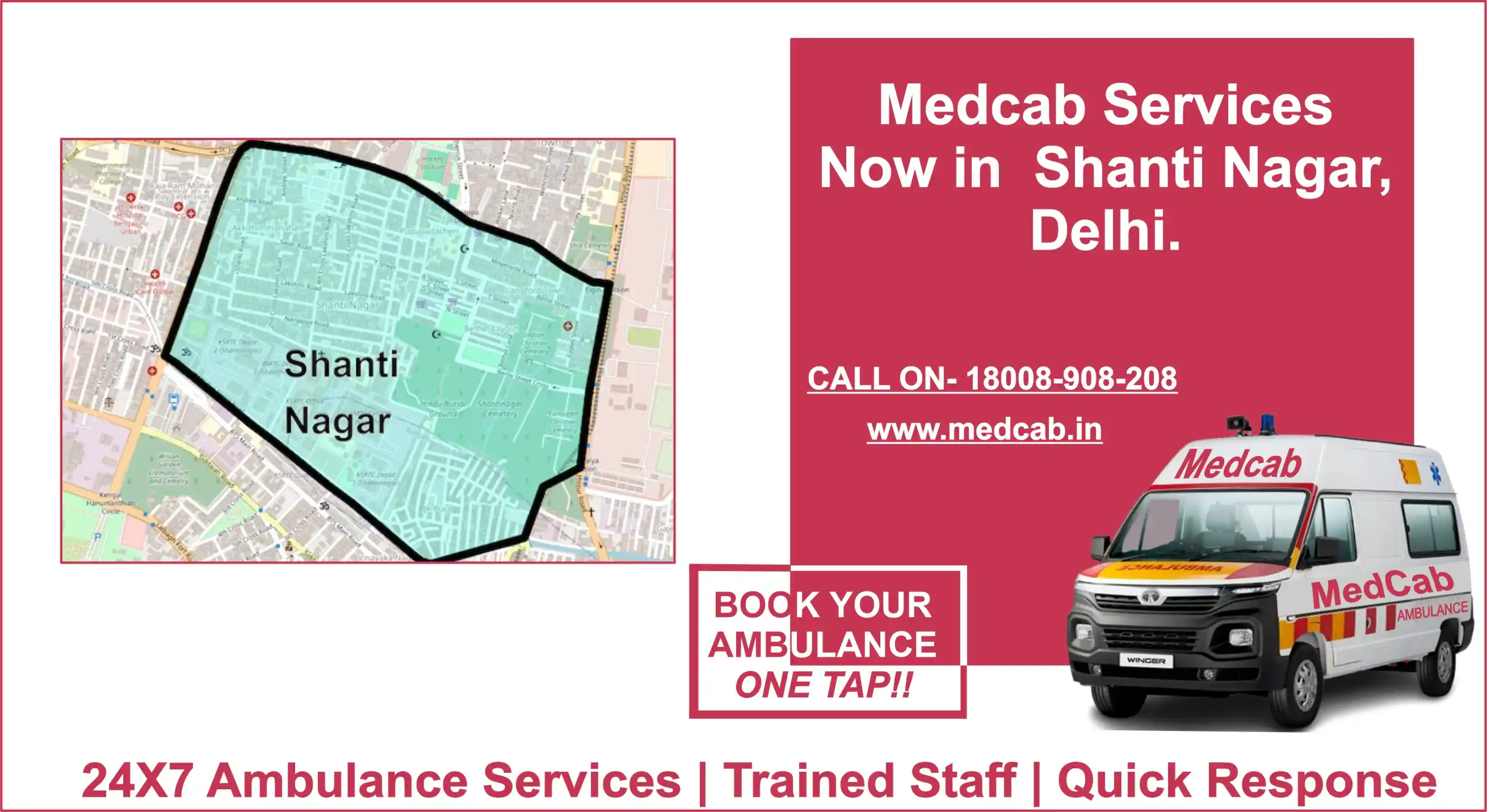 Urgent Emergency Ambulance Services  in Shanti Nagar, Delhi