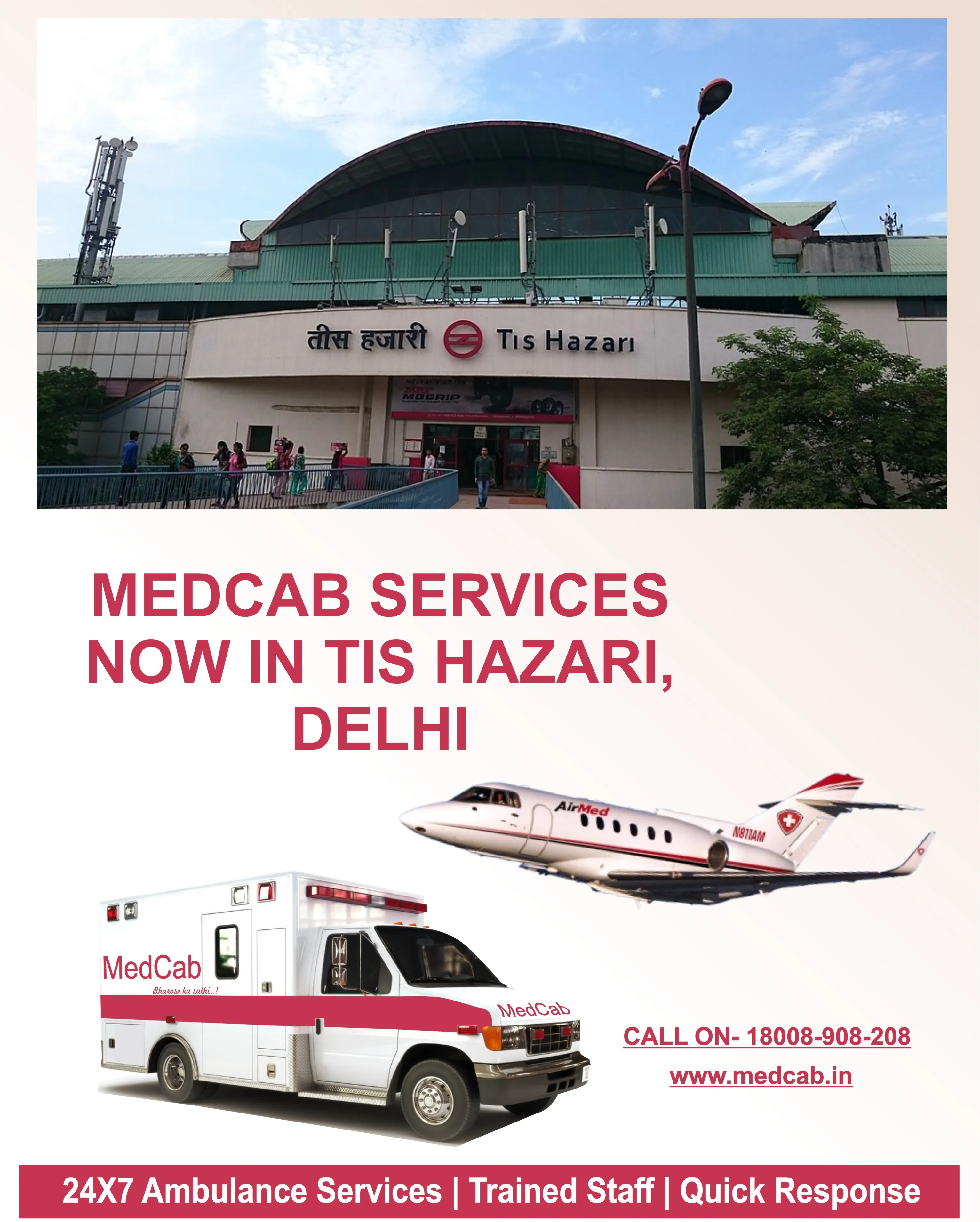 Ambulance Service in Tis Hazari, Delhi