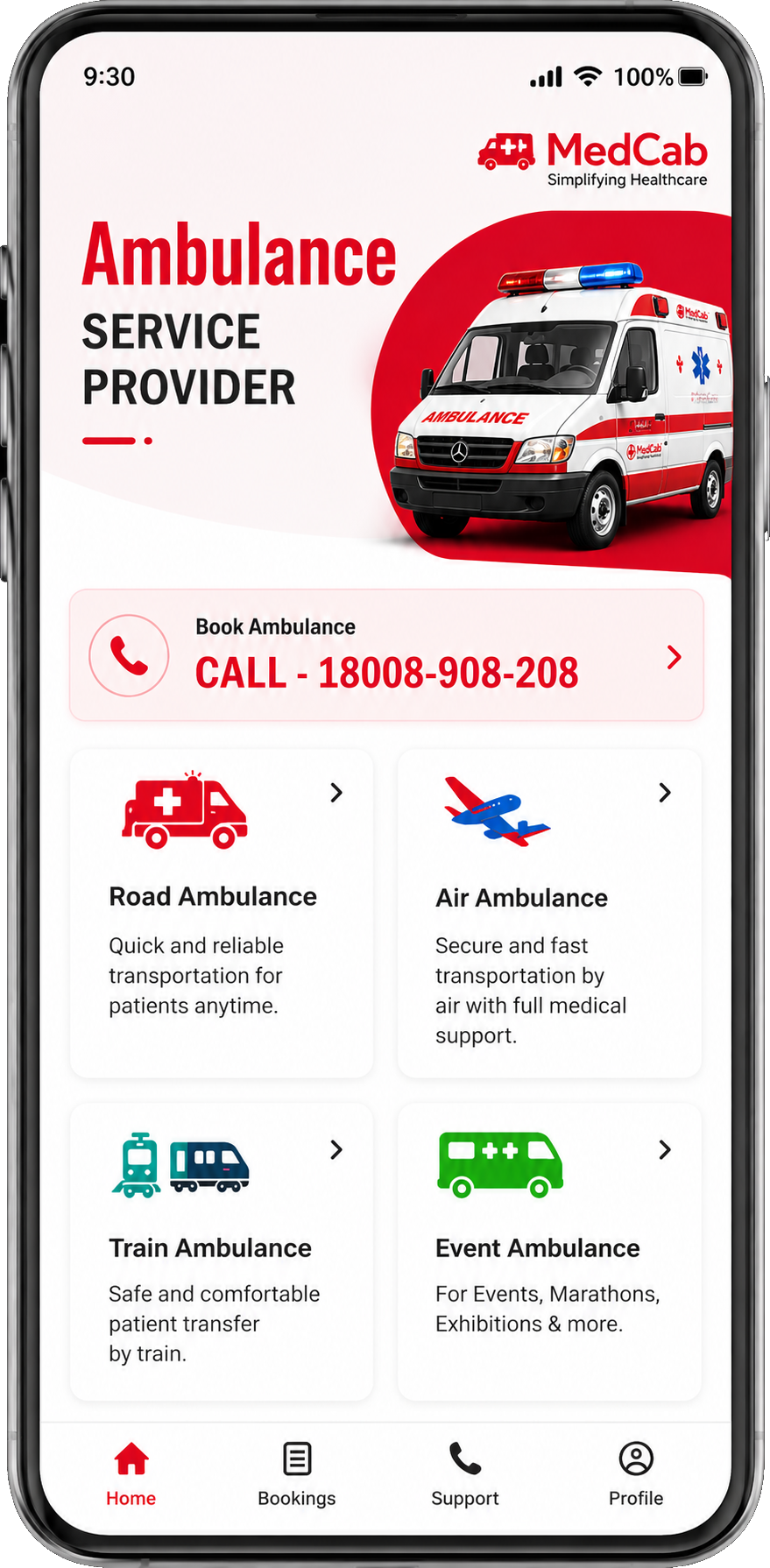 MedCab app screenshot