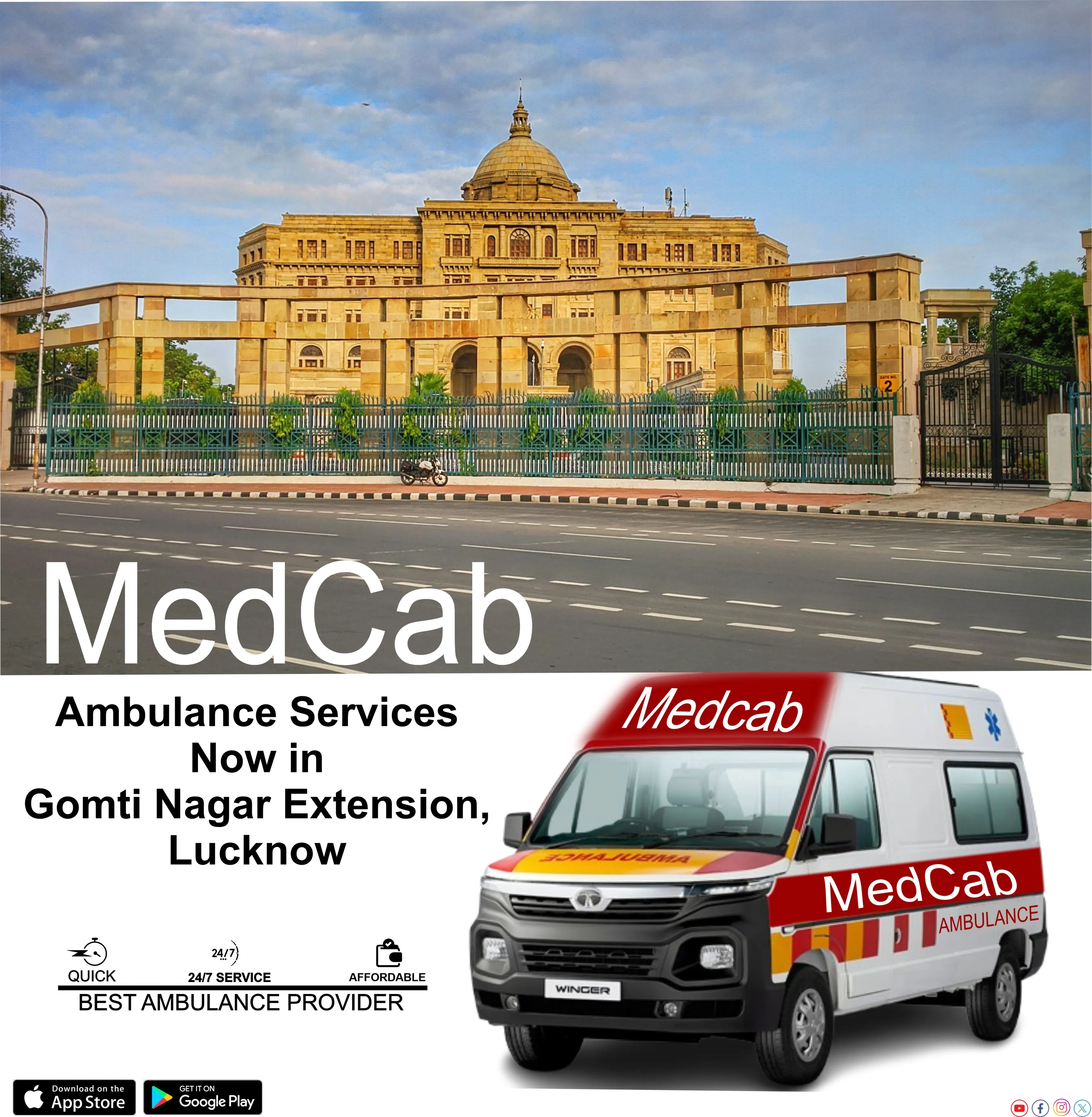 Gomti Nagar Extension, Lucknow ambulance service