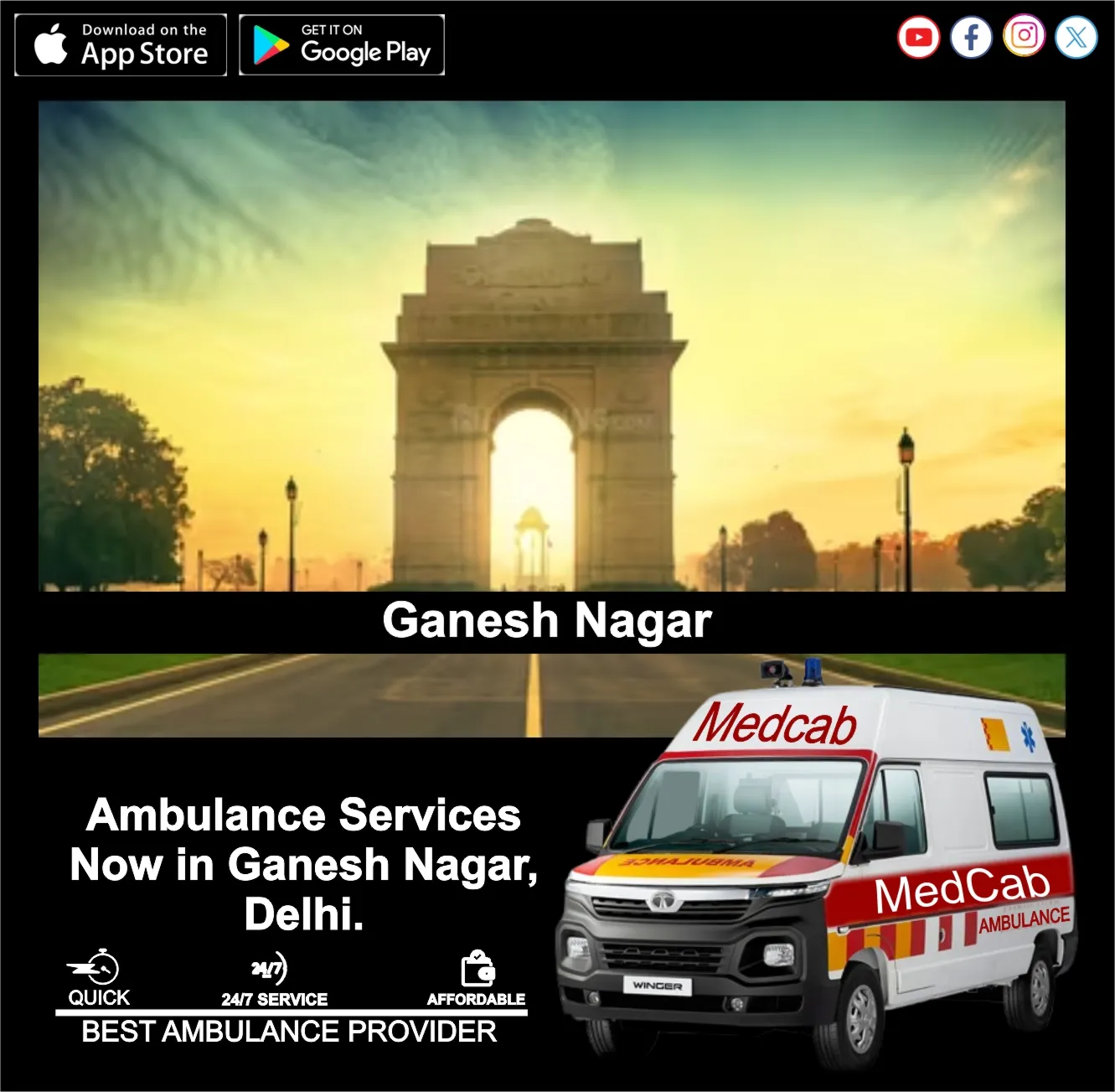 Ganesh Nagar, Delhi ambulance service